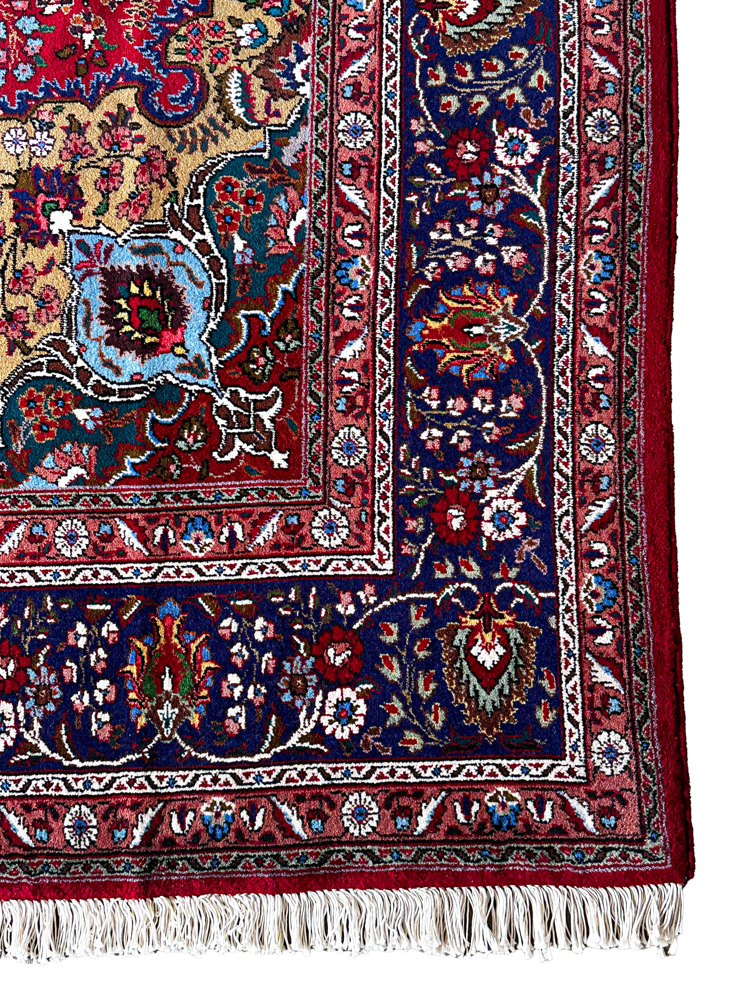 Täbriz Teppich ca. 300 × 200 cm – rot/blau & luxuriös