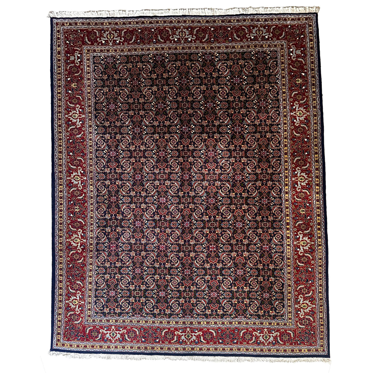 Täbriz Teppich ca. 300 × 250 cm – dunkelblau/rot & fein gemustert