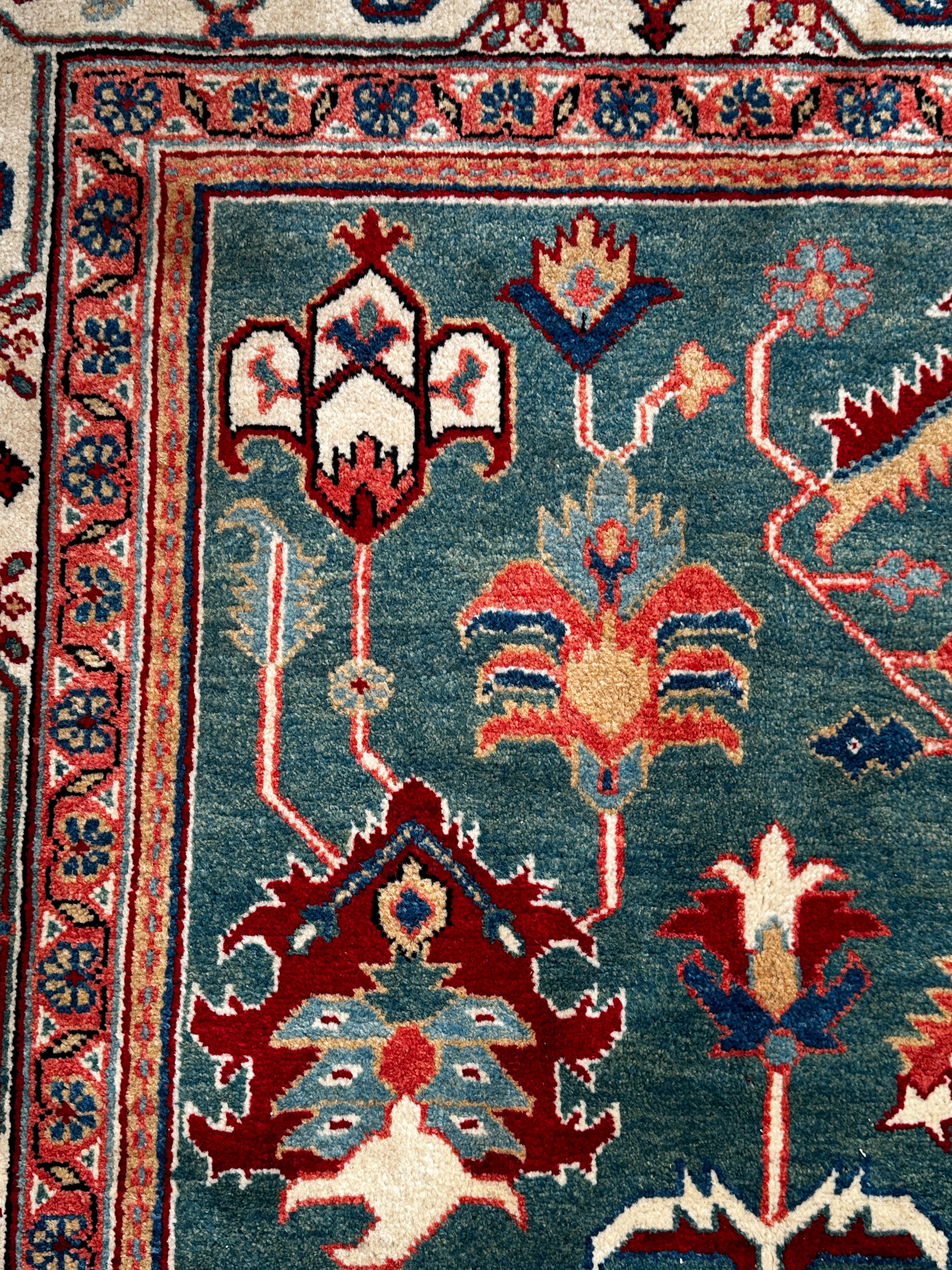 Täbriz Teppich ca. 300 × 200 cm – rot/petrol & edel