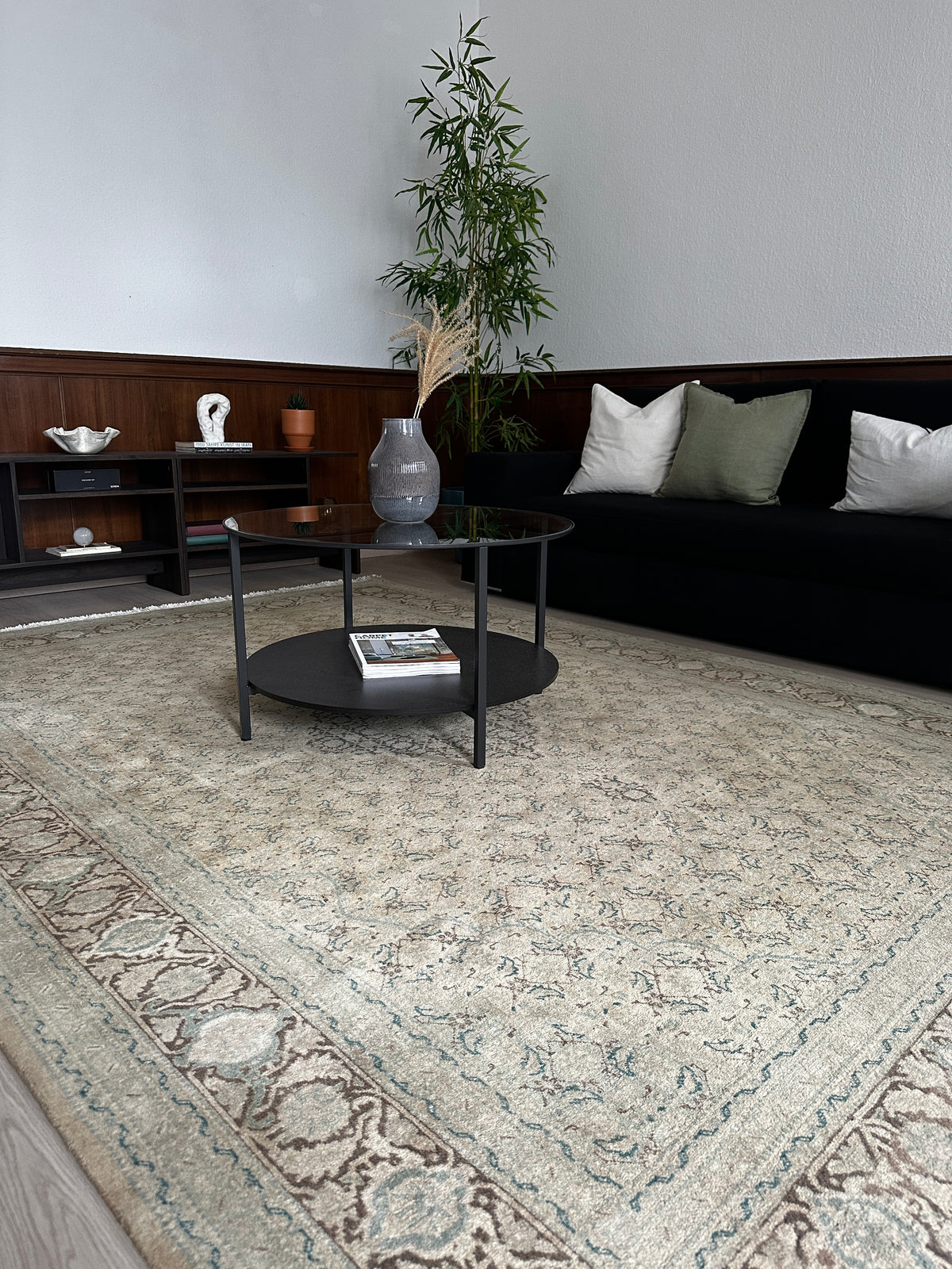 Täbriz Teppich ca. 200 × 300 cm – beige/hellblau & elegant