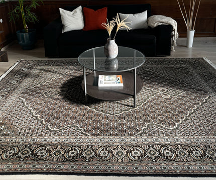 Täbriz Teppich ca. 314 × 200 cm – dunkelbraun, creme & beige