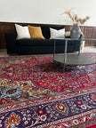 Täbriz Teppich ca. 300 × 200 cm – rot/blau & luxuriös
