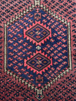 Tuserkan Teppich ca. 243 × 132 cm – dunkelblau & rot