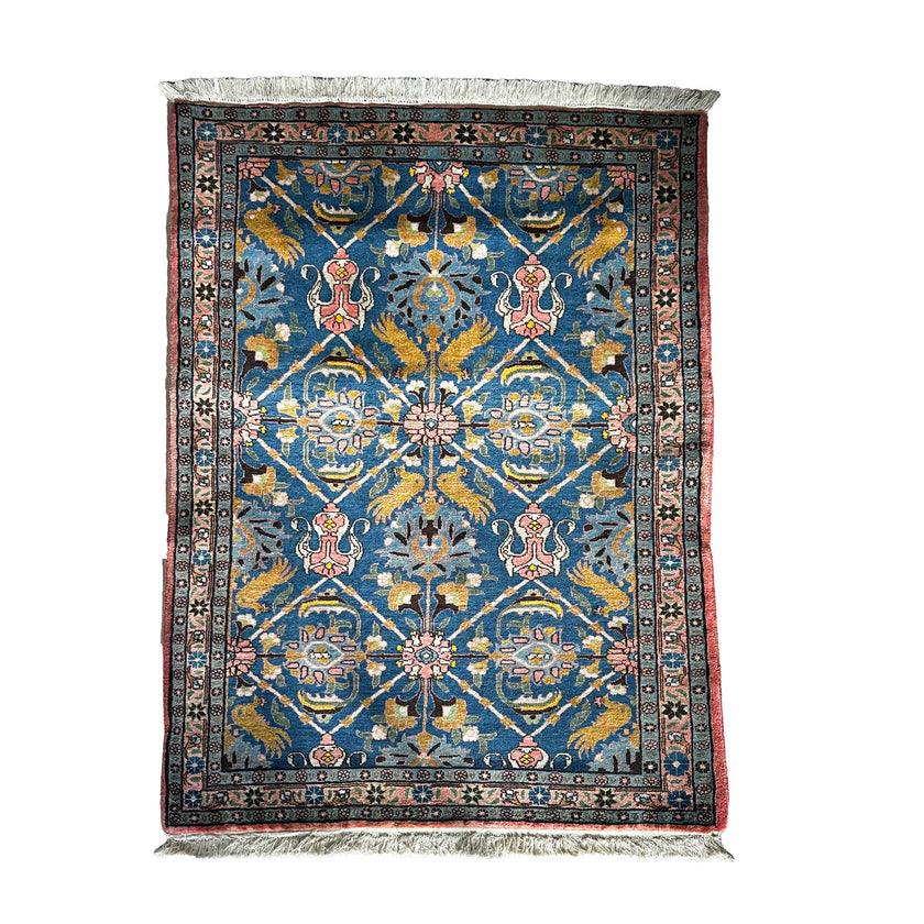 Weramin Teppich ca. 150 × 100 cm – blau/petroleum & ausdrucksstark