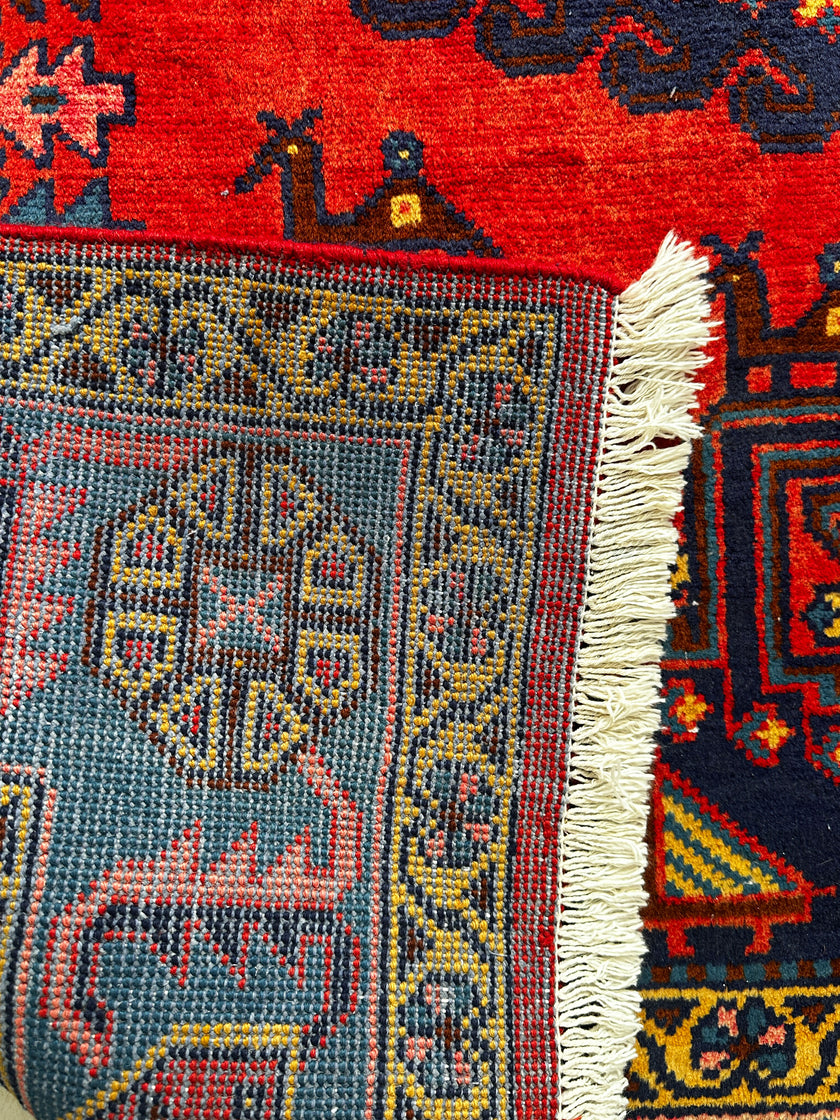 Wiss Teppich ca. 300 × 200 cm – rot/grau & geometrisch