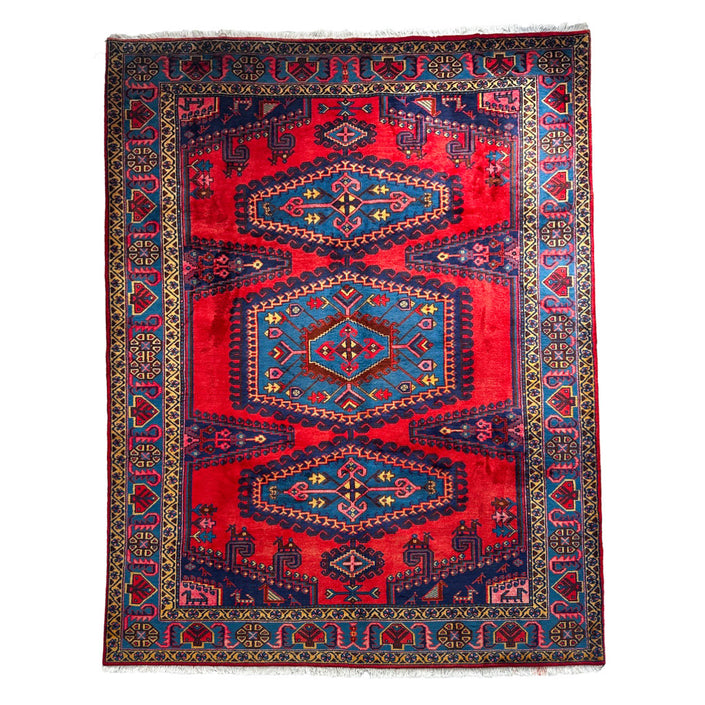 Wiss Teppich ca. 300 × 200 cm – rot/grau & geometrisch