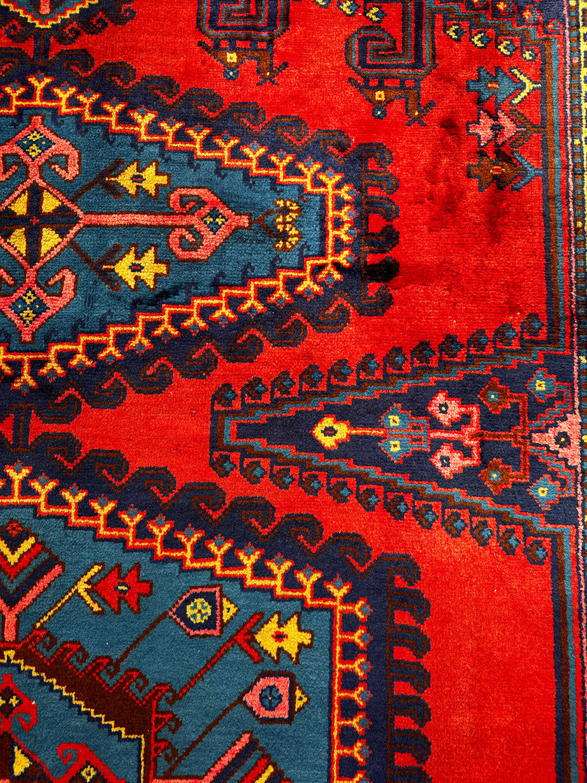 Wiss Teppich ca. 300 × 200 cm – rot/grau & geometrisch