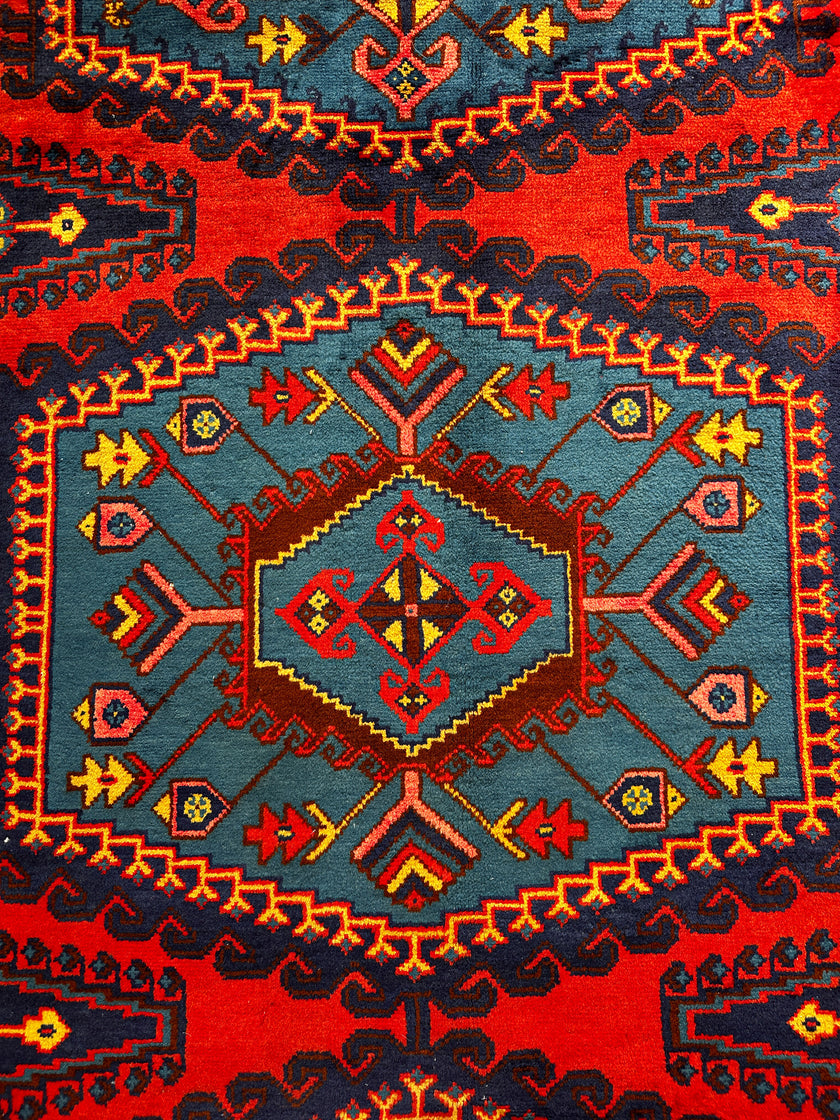 Wiss Teppich ca. 300 × 200 cm – rot/grau & geometrisch