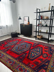 Wiss Teppich ca. 300 × 200 cm – rot/grau & geometrisch