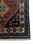 Yalameh Teppich ca. 150 × 100 cm – rot/blau/creme & geometrisch