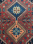 Yalameh Teppich ca. 150 × 100 cm – rot/blau/creme & geometrisch