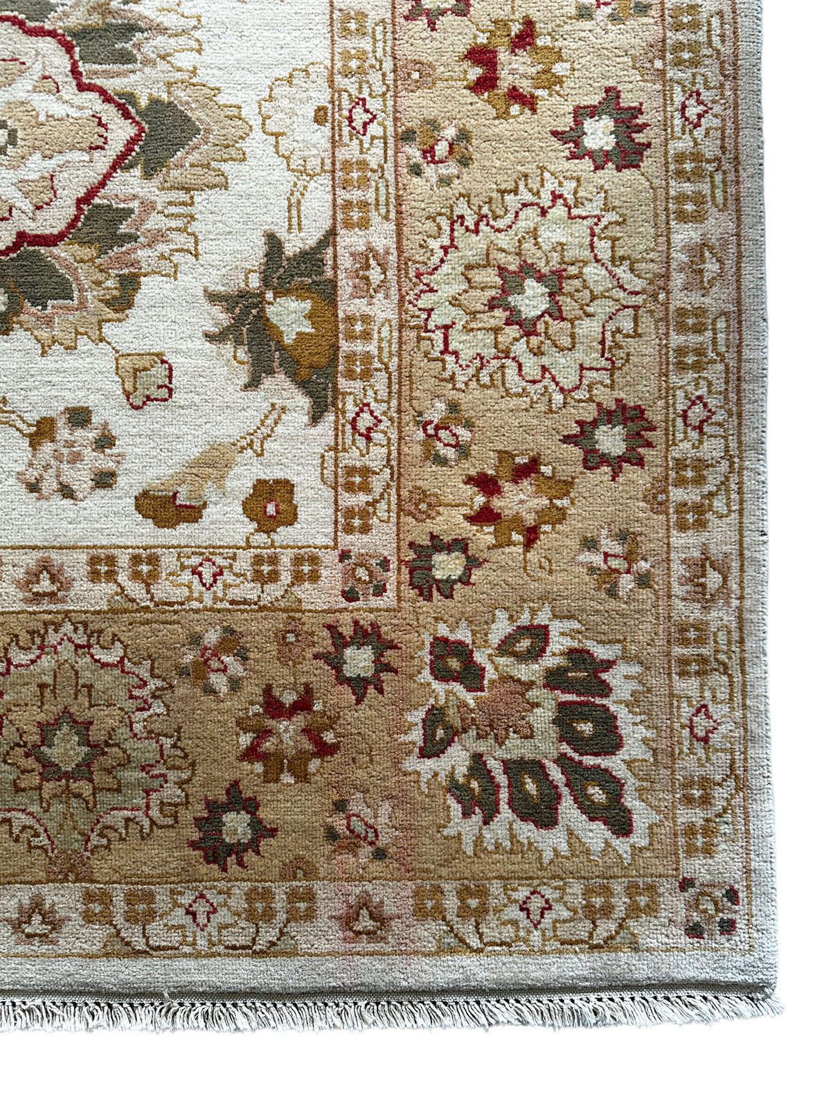 I. Ziegler Teppich ca. 245 × 171 cm – beige & floral gemustert
