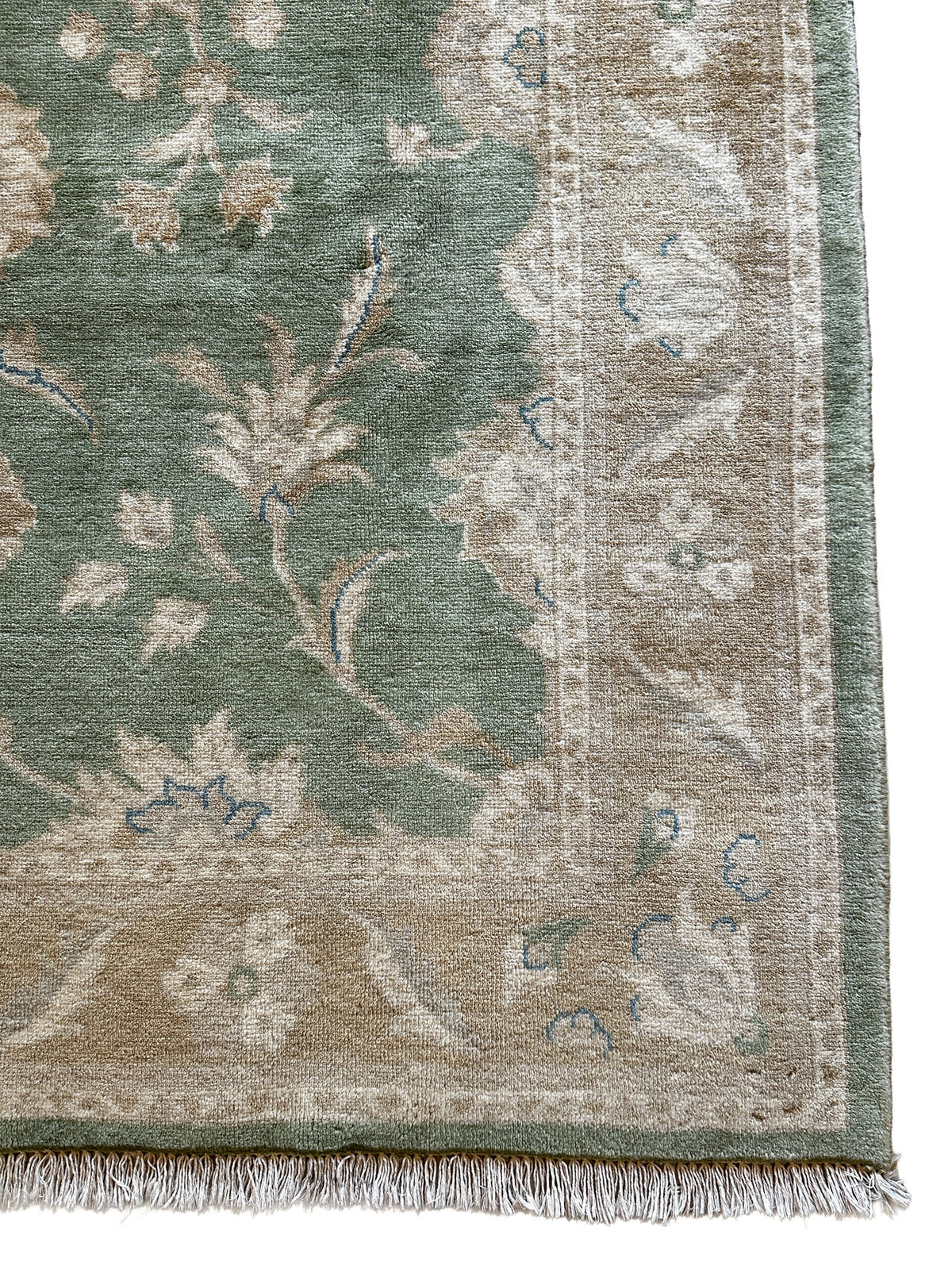 Ziegler Teppich ca. 255 × 162 cm – grün & beige