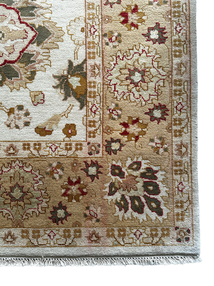 I. Ziegler Teppich ca. 245 × 171 cm – beige & floral gemustert