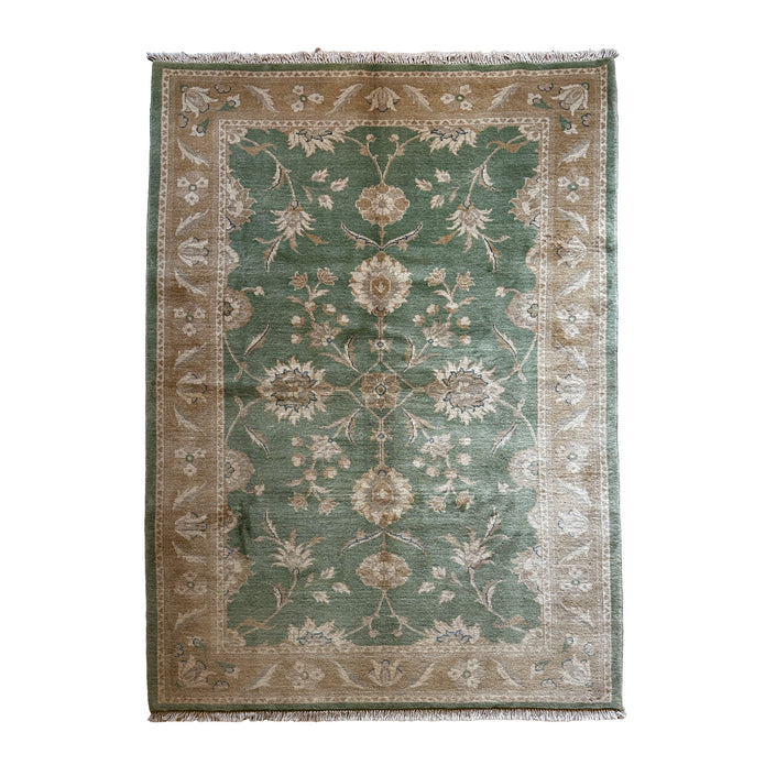 Ziegler Teppich ca. 255 × 162 cm – grün & beige