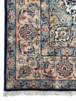 Azad Einrichtungshaus Nadjafabad rug, hand-knotted Persian wool, light blue, beige, and cream floral pattern, approx. 250x150 cm.